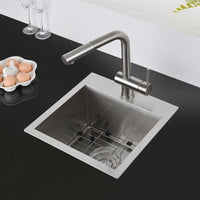 Ruvati 15" x 15" Drop-in Topmount Bar Prep Sink 16 Gauge Stainless Steel Single Bowl - RVH8115 - Model Bath