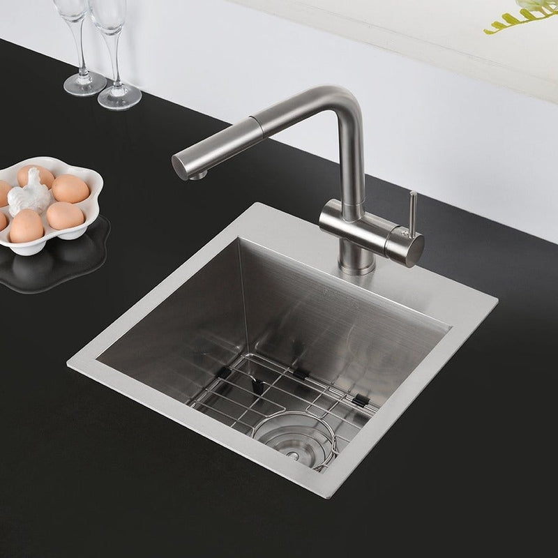 Ruvati 15" x 15" Drop-in Topmount Bar Prep Sink 16 Gauge Stainless Steel Single Bowl - RVH8115 - Model Bath