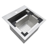 Ruvati 15" x 15" Workstation Drop-in Topmount Bar Prep RV Utility Sink 16 Gauge Stainless Steel - RVH8215 - Model Bath