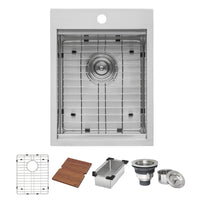 Ruvati 15" x 20" Workstation Drop-In Topmount Bar Prep RV Sink 16 Gauge Stainless Steel - RVH8210 - Model Bath