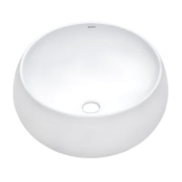 Ruvati 16" Bathroom Vessel Sink Round White Above Counter Circular Porcelain Ceramic - RVB0316 - Model Bath