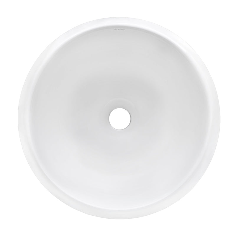 Ruvati 16" Bathroom Vessel Sink Round White Above Counter Circular Porcelain Ceramic - RVB0316 - Model Bath