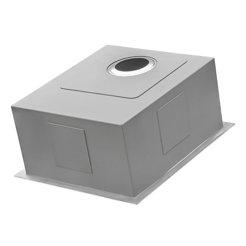 Ruvati 16" Undermount 16 Gauge Zero Radius Bar Prep Sink Stainless Steel Single Bowl - RVH7111 - Model Bath
