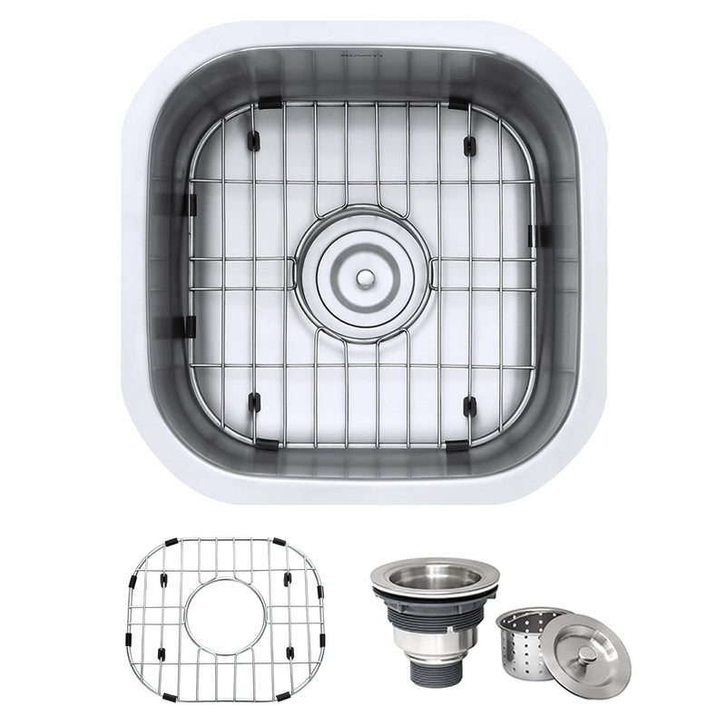 Ruvati 16" x 16" Bar Prep Sink Undermount 16 Gauge Stainless Steel - RVM4138 - Model Bath