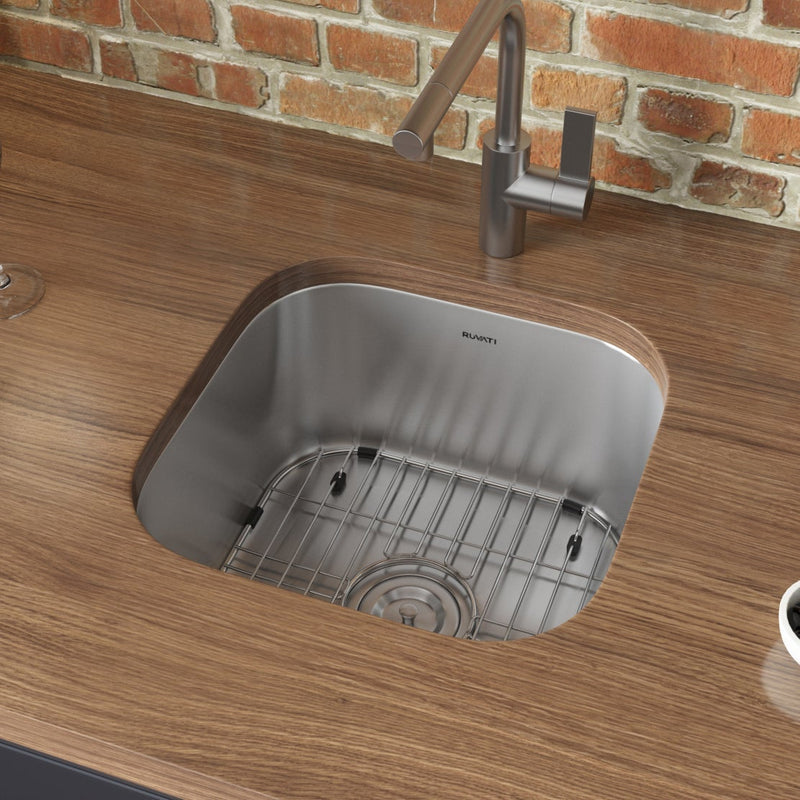 Ruvati 16" x 16" Bar Prep Sink Undermount 16 Gauge Stainless Steel - RVM4138 - Model Bath