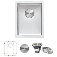Ruvati 16" x 18" Undermount Bar Prep Tight Radius 16 Gauge Kitchen Sink Stainless Steel Single Bowl - RVH7116 - Model Bath