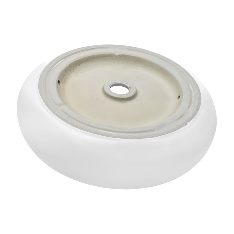 Ruvati 18" Round Bathroom Vessel Sink White Above Vanity Counter Circular Porcelain Ceramic - RVB0318 - Model Bath