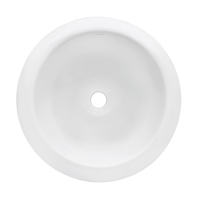 Ruvati 18" Round Bathroom Vessel Sink White Above Vanity Counter Circular Porcelain Ceramic - RVB0318 - Model Bath