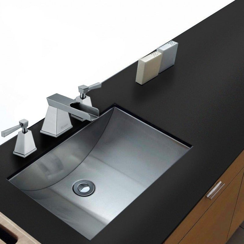 Ruvati 18" x 12" Brushed Stainless Steel Rectangular Bathroom Sink Undermount - RVH6110 - Model Bath