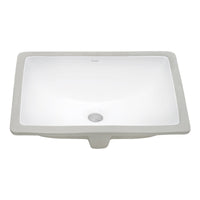 Ruvati 18" x 13" Undermount Bathroom Vanity Sink White Rectangular Porcelain Ceramic with Overflow - RVB0718 - Model Bath