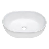 Ruvati 19" x 14" Bathroom Vessel Sink White Oval Above Counter Vanity Porcelain Ceramic - RVB0419 - Model Bath
