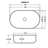 Ruvati 19" x 14" Bathroom Vessel Sink White Oval Above Counter Vanity Porcelain Ceramic - RVB0419 - Model Bath