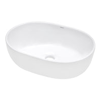 Ruvati 19" x 14" Bathroom Vessel Sink White Oval Above Counter Vanity Porcelain Ceramic - RVB0419 - Model Bath