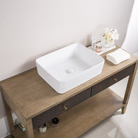Ruvati 19" x 14" Bathroom Vessel Sink White Rectangular Above Vanity Counter Porcelain Ceramic - RVB1915 - Model Bath