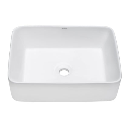 Ruvati 19" x 14" Bathroom Vessel Sink White Rectangular Above Vanity Counter Porcelain Ceramic - RVB1915 - Model Bath