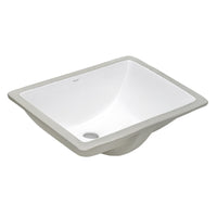 Ruvati 20" x 15" Undermount Bathroom Sink White Rectangular Porcelain Ceramic with Overflow - RVB0720 - Model Bath