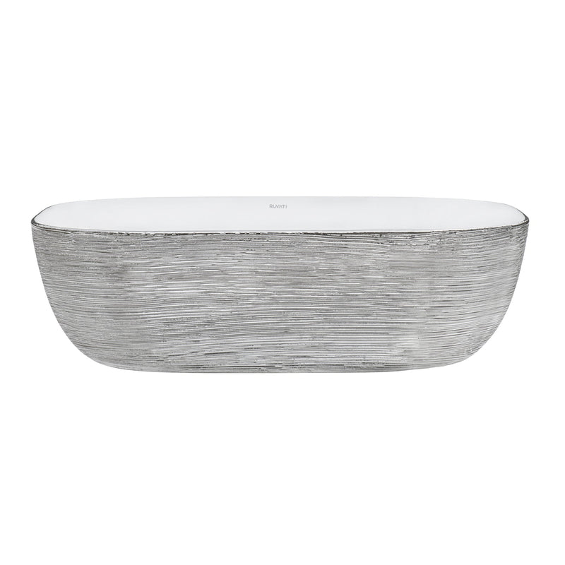 Ruvati 20" x 16" Bathroom Vessel Sink Silver Decorative Art Above Vanity Counter - Model Bath
