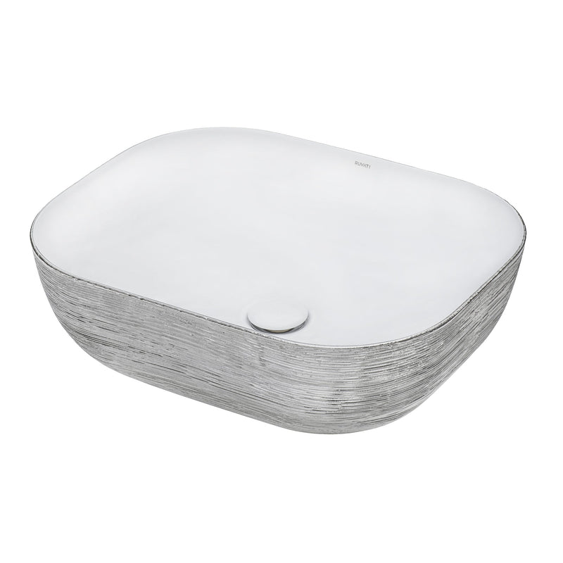 Ruvati 20" x 16" Bathroom Vessel Sink Silver Decorative Art Above Vanity Counter - Model Bath