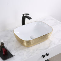 Ruvati 20" x 16" Bathroom Vessel Sink Silver Decorative Art Above Vanity Counter - Model Bath