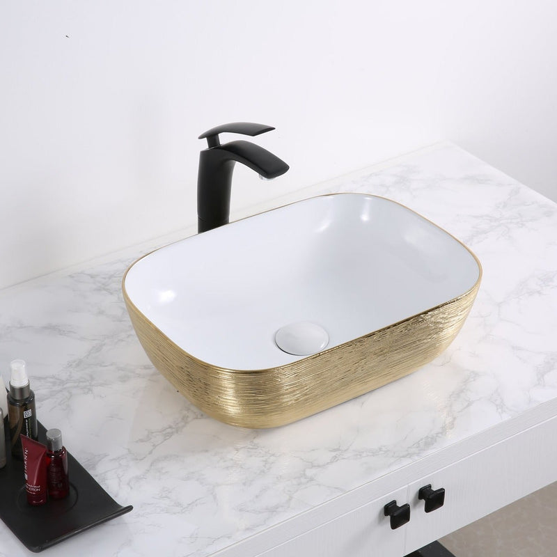 Ruvati 20" x 16" Bathroom Vessel Sink Silver Decorative Art Above Vanity Counter - Model Bath