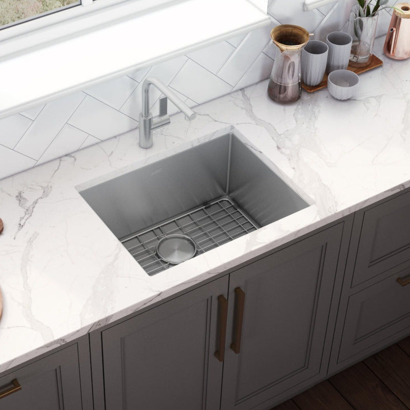 Ruvati 21" Undermount Tight Radius 16 Gauge Stainless Steel Bar Prep Kitchen Sink Single Bowl - RVH7121 - Model Bath