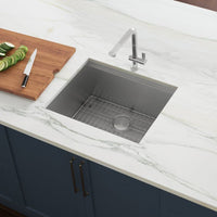 Ruvati 21" Workstation Bar Prep Sink Undermount 16 Gauge Ledge Stainless Steel Single Bowl - RVH8307 - Model Bath