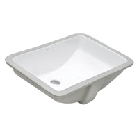 Ruvati 21" x 14" Undermount Bathroom Vanity Sink White Rectangular Porcelain Ceramic with Overflow - RVB0721 - Model Bath