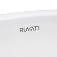 Ruvati 21" x 14" Undermount Bathroom Vanity Sink White Rectangular Porcelain Ceramic with Overflow - RVB0721 - Model Bath
