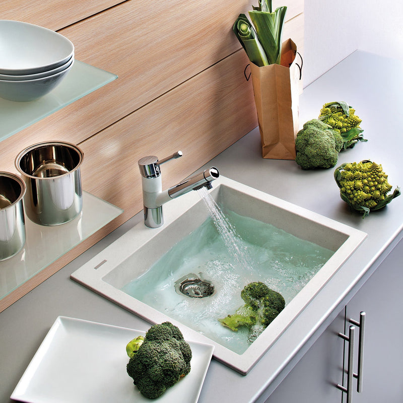 Ruvati 22" x 20" epiGranite Dual-Mount Granite Composite Single Bowl Kitchen Sink - Model Bath