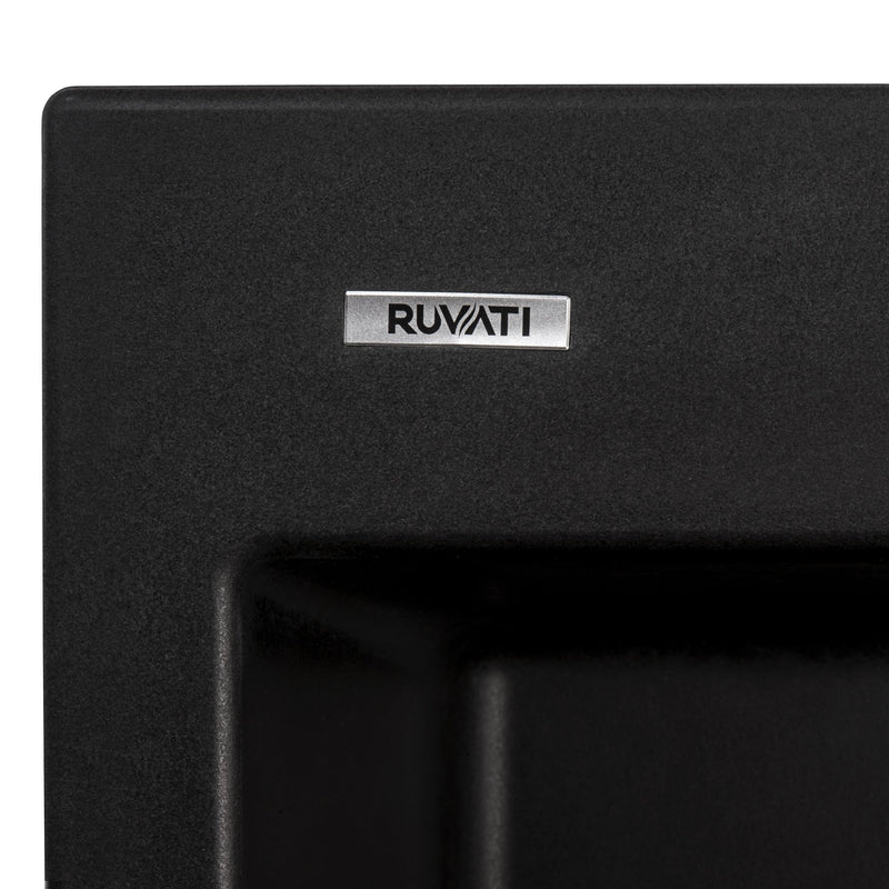 Ruvati 22" x 20" epiGranite Dual-Mount Granite Composite Single Bowl Kitchen Sink - Model Bath