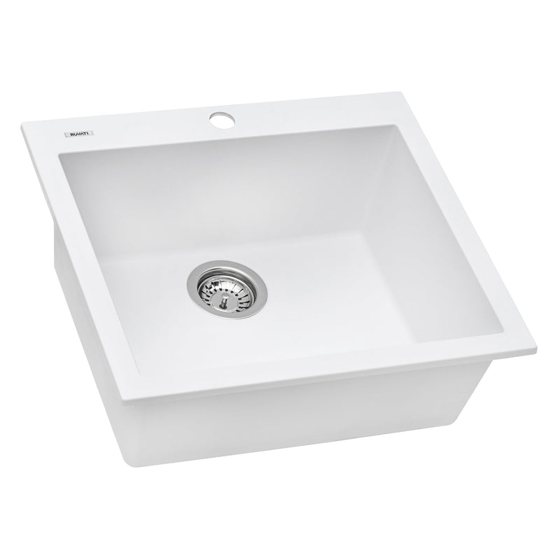 Ruvati 22" x 20" epiGranite Dual-Mount Granite Composite Single Bowl Kitchen Sink - Model Bath