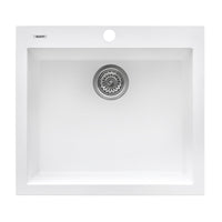 Ruvati 22" x 20" epiGranite Dual-Mount Granite Composite Single Bowl Kitchen Sink - Model Bath
