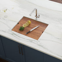 Ruvati 23" Workstation Ledge Bar Prep Kitchen Sink Undermount 16 Gauge Stainless Steel Single Bowl - RVH8308 - Model Bath