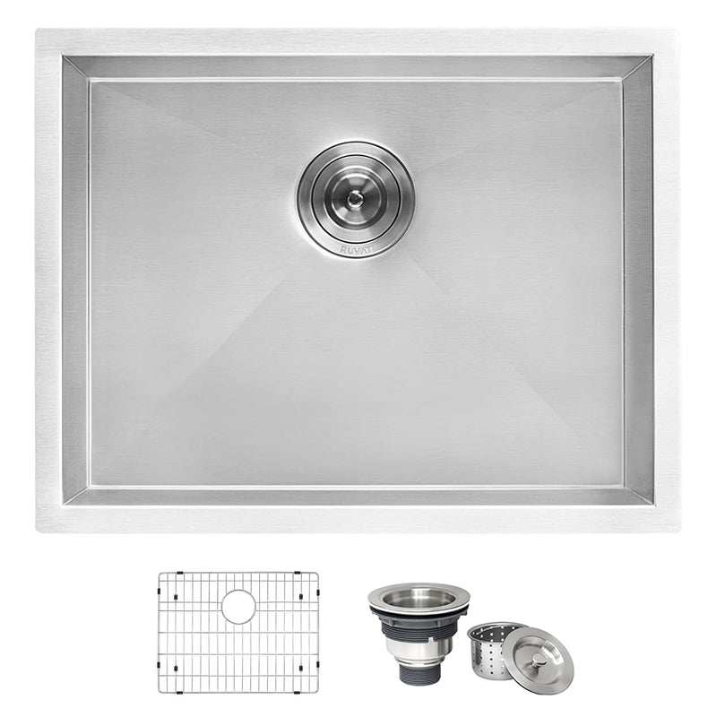 Ruvati 23" x 18" x 12" Deep Laundry Utility Sink Undermount 16 Gauge Stainless Steel - RVU6100 - Model Bath