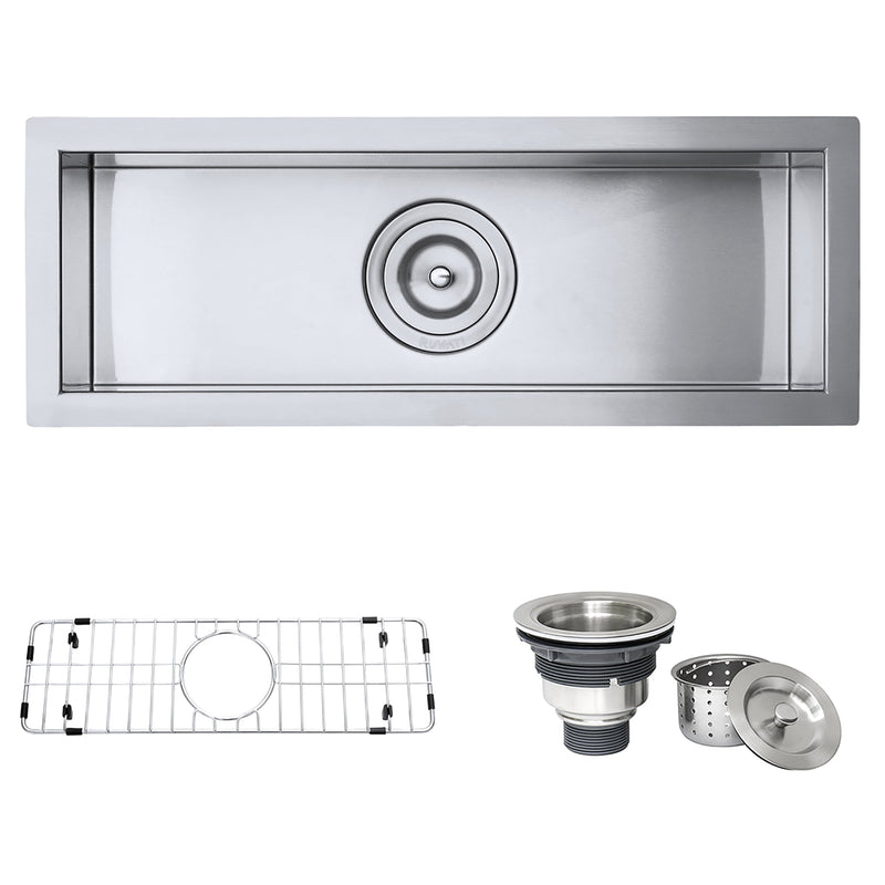 Ruvati 23" x 8" Bar Prep Sink Narrow Trough Undermount 16 Gauge Stainless Steel Single Bowl - RVH7120 - Model Bath