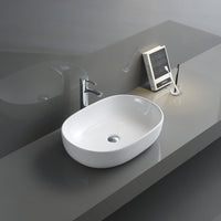 Ruvati 24" x 16" Bathroom Vessel Sink White Oval Above Vanity Countertop Porcelain Ceramic - RVB0424 - Model Bath