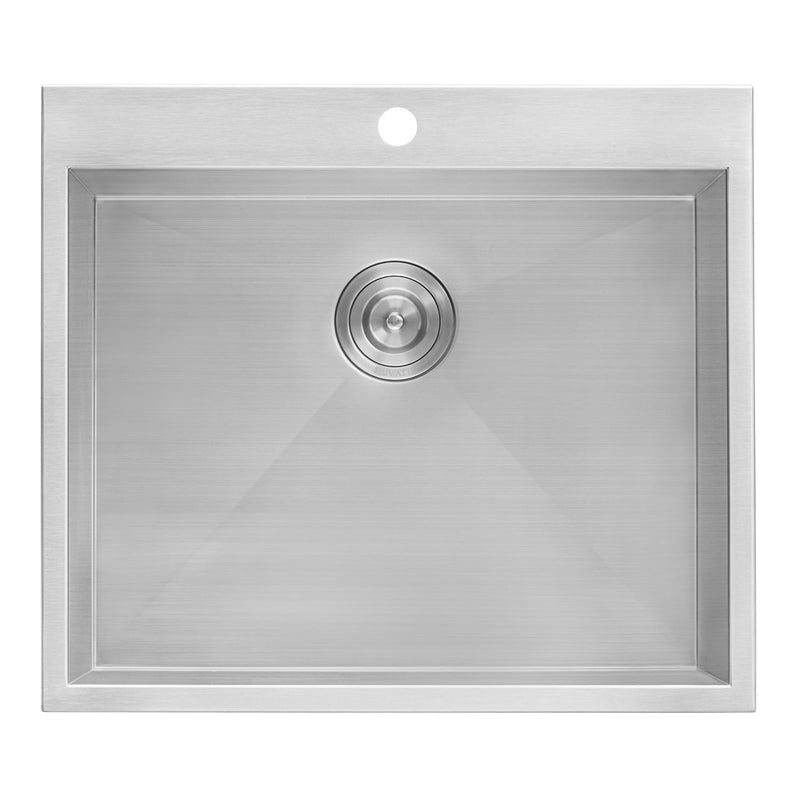 Ruvati Topmount Laundry 22" x 22" x 12" Deep Utility Sink 16 Gauge Stainless Steel - RVU6022 - Model Bath