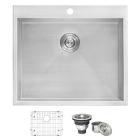 Ruvati Topmount Laundry 22" x 22" x 12" Deep Utility Sink 16 Gauge Stainless Steel - RVU6022 - Model Bath