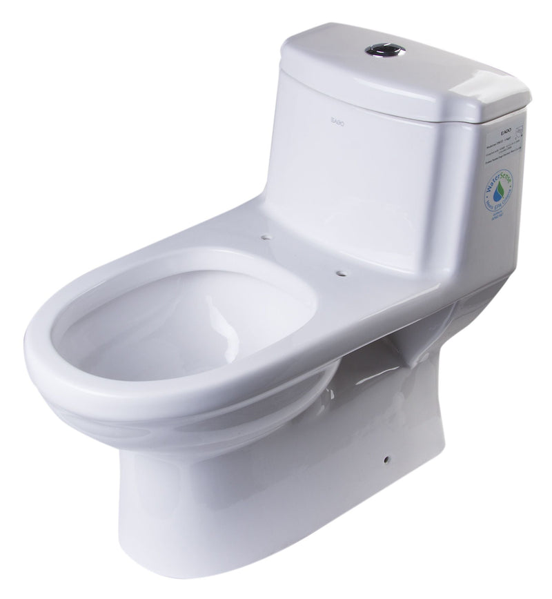 EAGO  One Piece Dual Flush High Efficiency Low Flush White Toilet