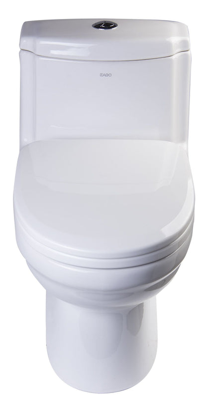 EAGO  One Piece Dual Flush High Efficiency Low Flush White Toilet