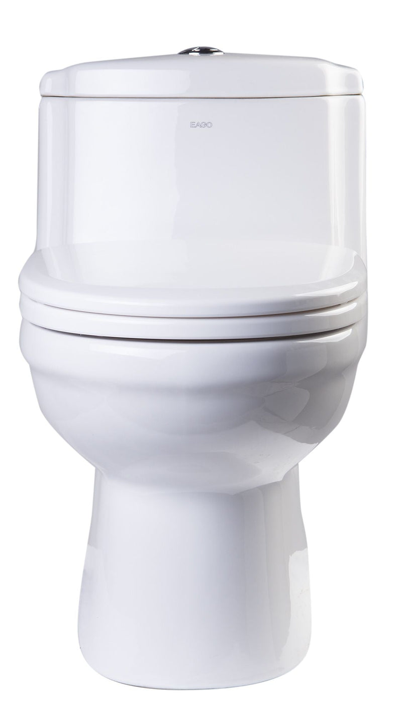 EAGO  One Piece Dual Flush High Efficiency Low Flush White Toilet