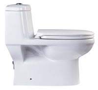 EAGO  One Piece Dual Flush High Efficiency Low Flush White Toilet