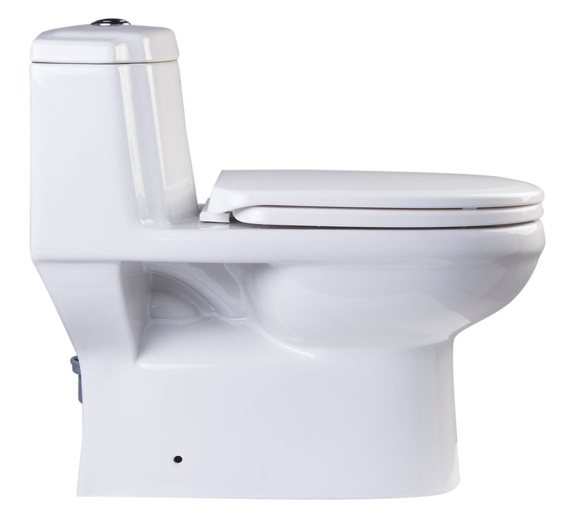 EAGO  One Piece Dual Flush High Efficiency Low Flush White Toilet