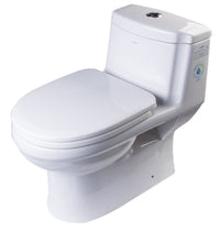 EAGO  One Piece Dual Flush High Efficiency Low Flush White Toilet