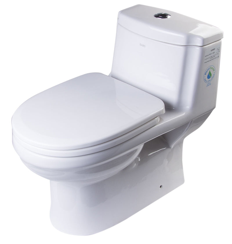 EAGO  One Piece Dual Flush High Efficiency Low Flush White Toilet