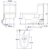 EAGO  One Piece Dual Flush High Efficiency Low Flush White Toilet
