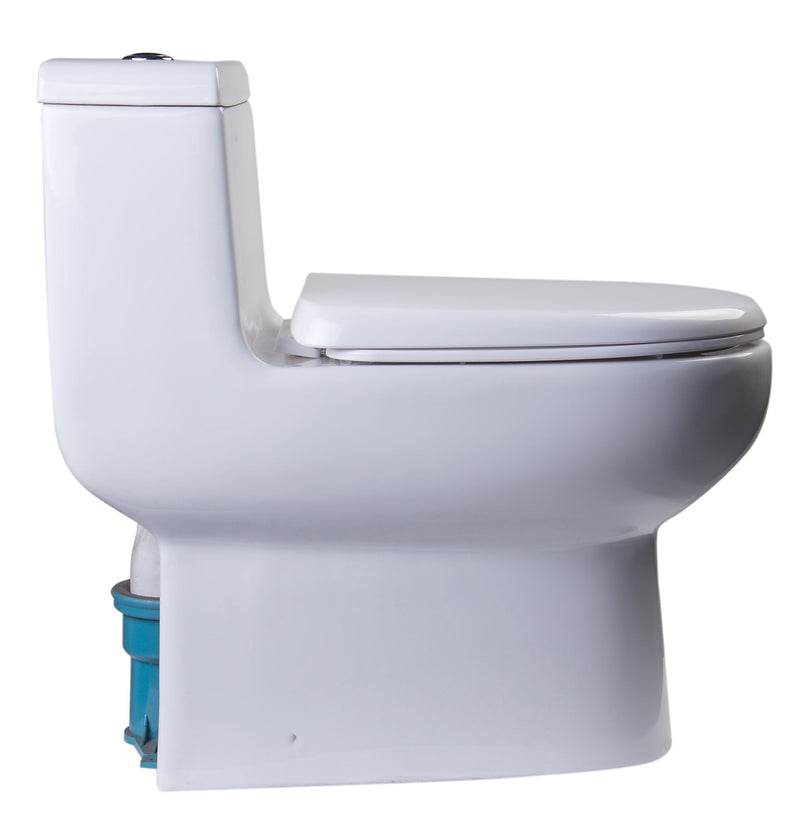 EAGO One Piece Dual Flush High Efficiency Low Flush White Toilet