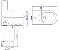 EAGO One Piece Dual Flush High Efficiency Low Flush White Toilet