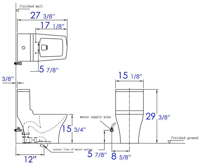 EAGO White Dual Flush High Efficiency Low Flush Eco-Friendly Toilet