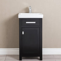 Water Creation 18" MDF Single Bowl Ceramics Top Vanity with Single Door - Model Bath